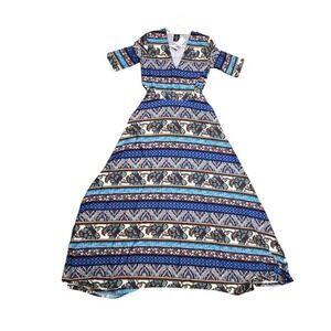 Agnes & Dora NWT The Austen Dress w Pockets M Blue Boho Paisley Maxi Dress NEW